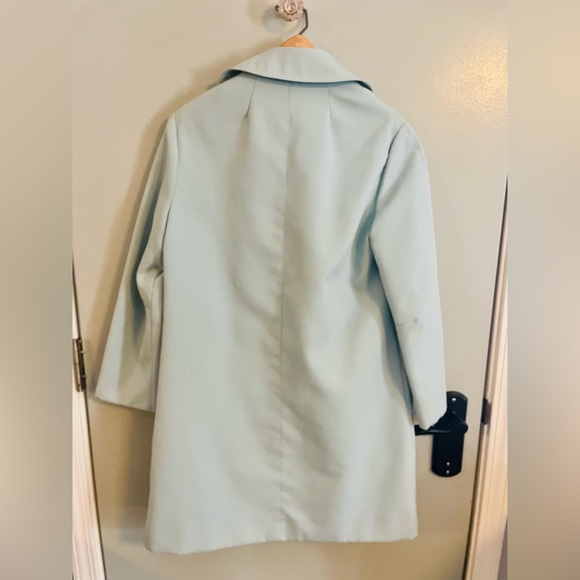 Vintage Light Blue Trench Coat Size 7/8 Grandma Rare Mid-Length The Puget Sound - Picture 11 of 13